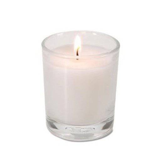 10 White Wax Clear Glass Holder Votive Candle - Wedding Event Centrepiece Table Decoration - One Oasis