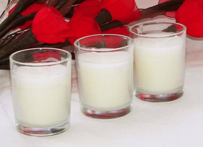 10 White Wax Clear Glass Holder Votive Candle - Wedding Event Centrepiece Table Decoration - One Oasis