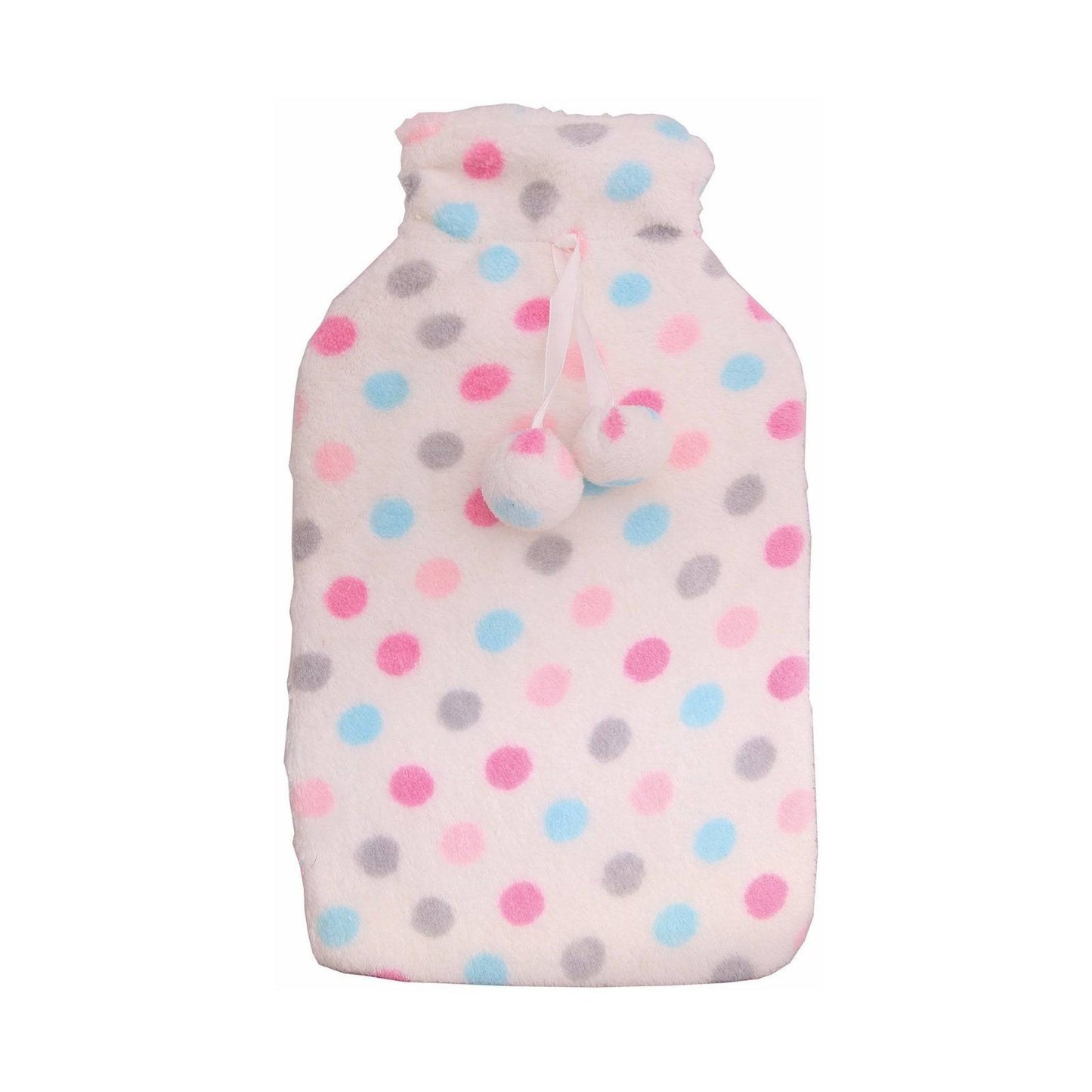 2L HOT WATER BOTTLE with Coral Fleece Cover Winter Warm Natural Rubber Bag - One Oasis