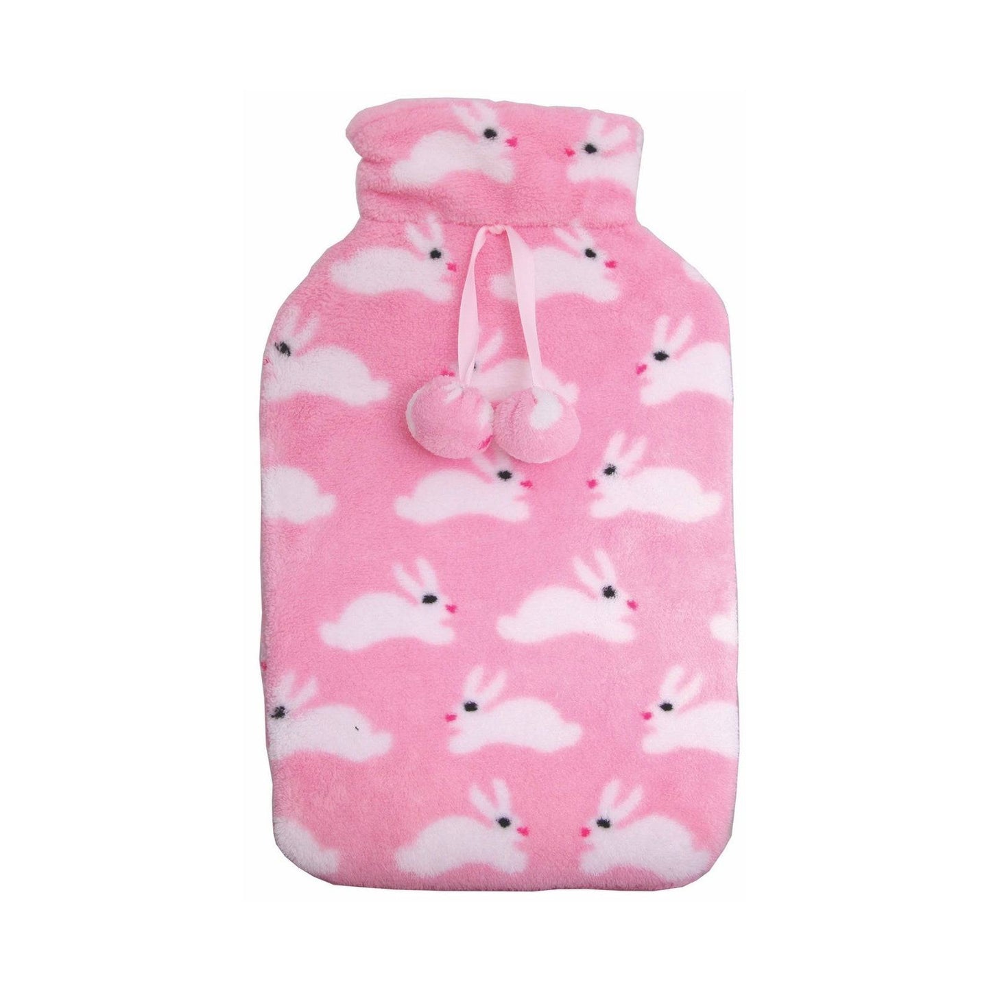 2L HOT WATER BOTTLE with Coral Fleece Cover Winter Warm Natural Rubber Bag - One Oasis