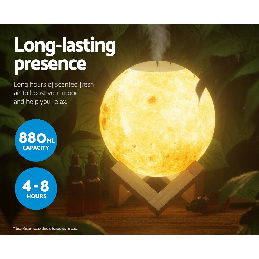 Devanti Aroma Diffuser Aromatherapy Moon Lamp 880ml - One Oasis