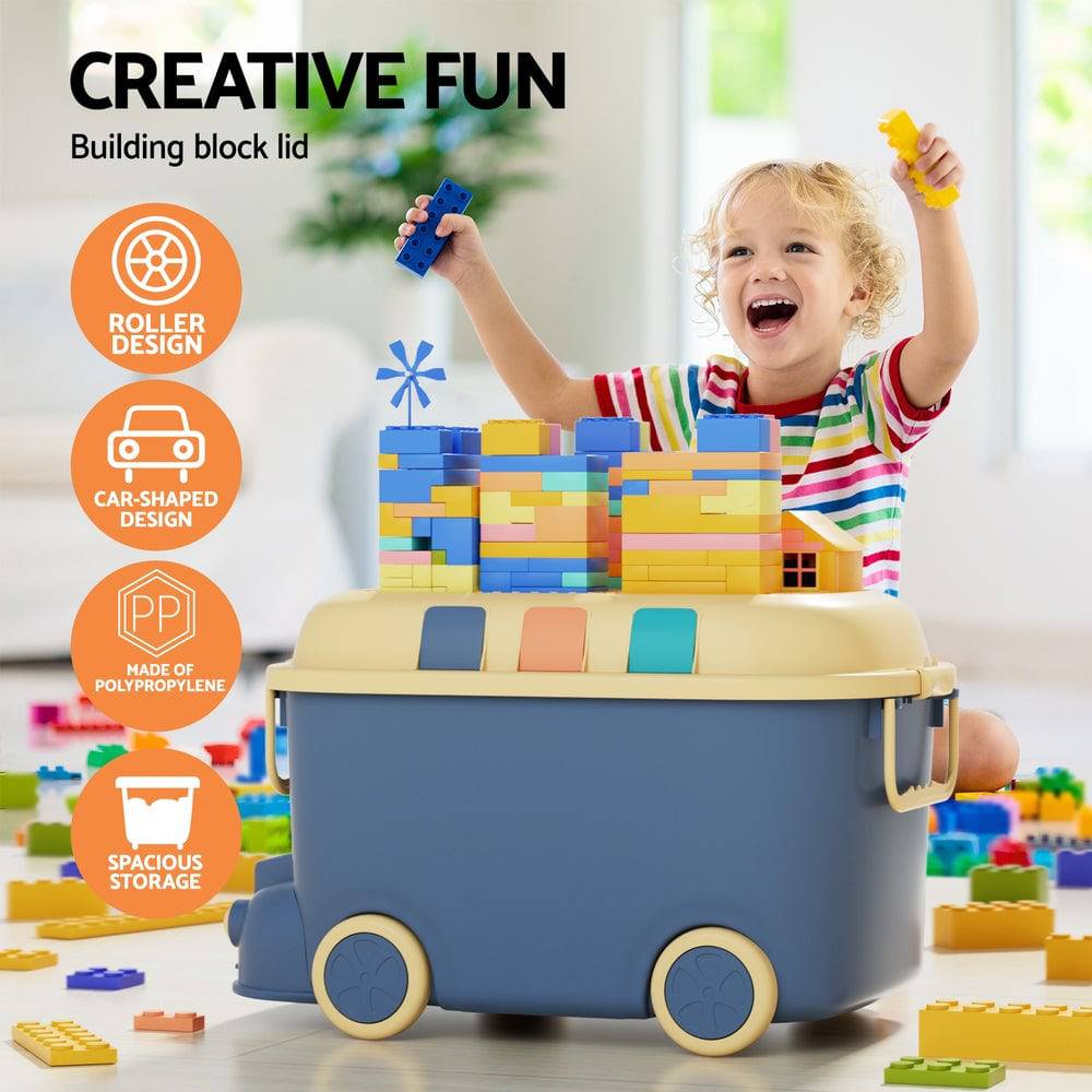 Keezi 3PCS Toy Storage Box Cute Car Toy Container Kids Toys Organiser Snack Boxes - One Oasis