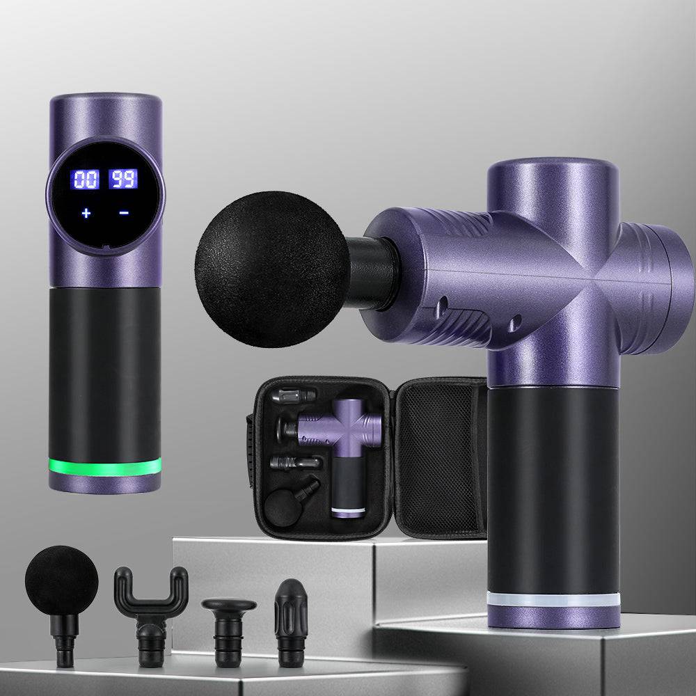 Everfit 30 Speed Massage Gun 4 Heads Purple - One Oasis
