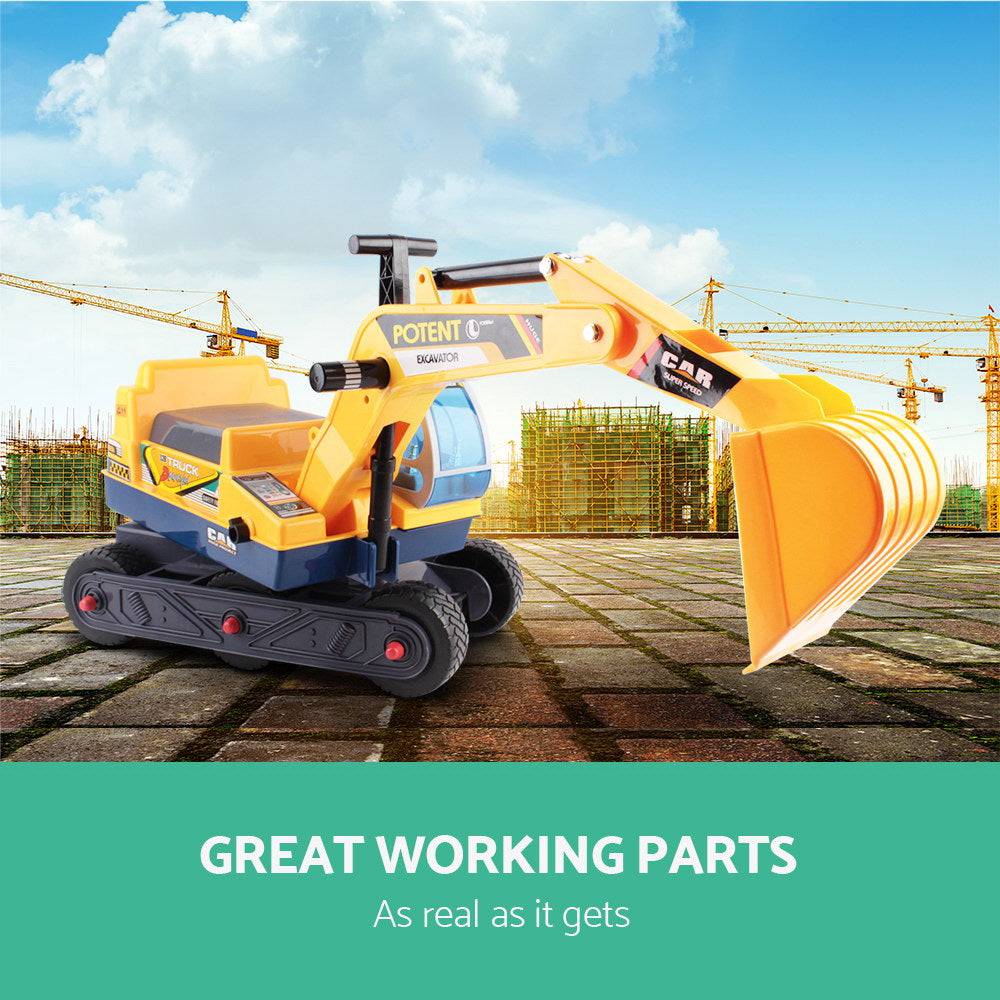 Keezi Ride On Car Toys Kids Excavator Digger Sandpit Bulldozer Car Pretend Play - One Oasis
