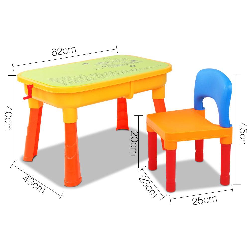 Keezi Kids Sandpit Pretend Play Set Sand Water Table Chair Outdoor Beach Toy - One Oasis