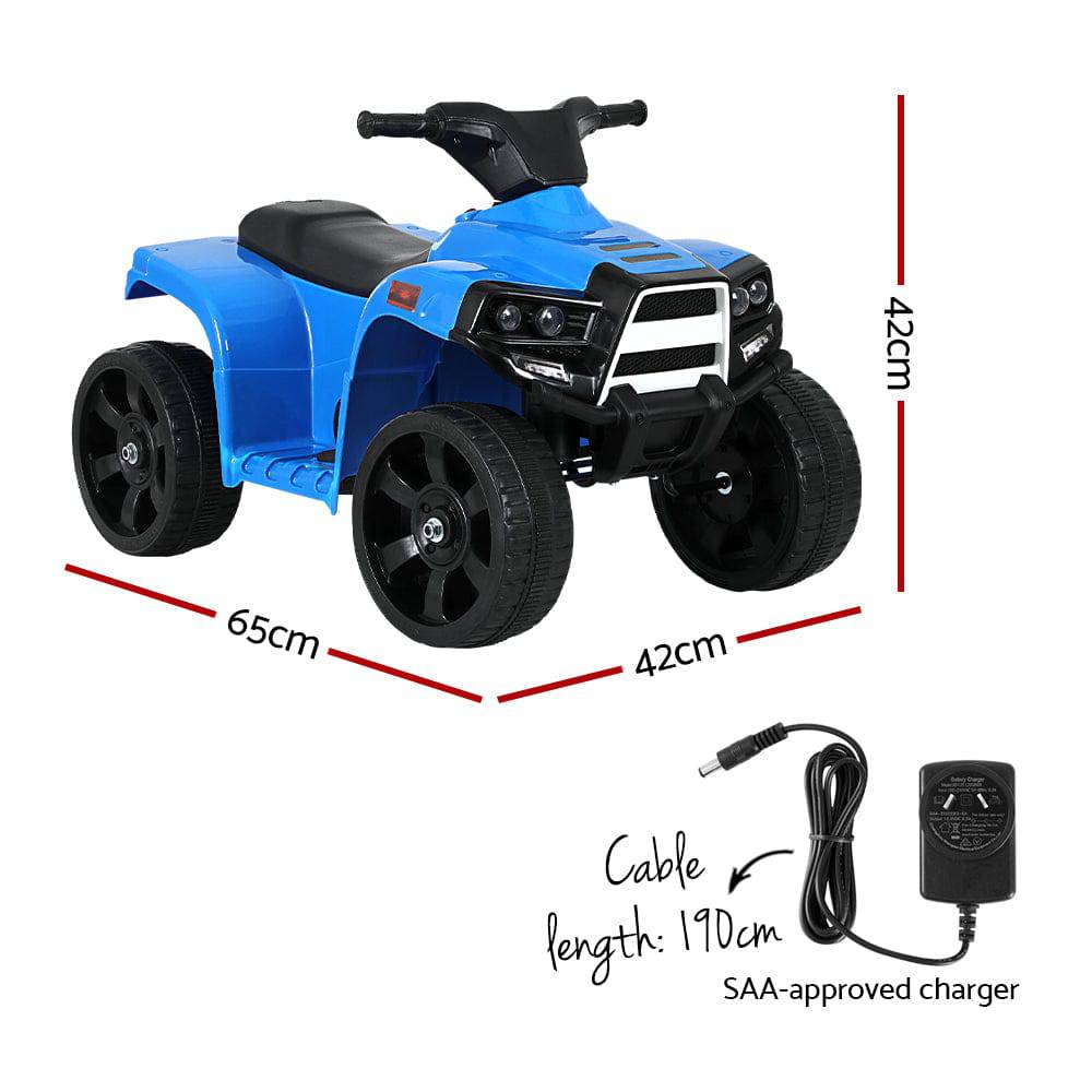 Rigo Kids Ride On ATV Quad Motorbike Car 4 Wheeler Electric Toys Battery Blue - One Oasis