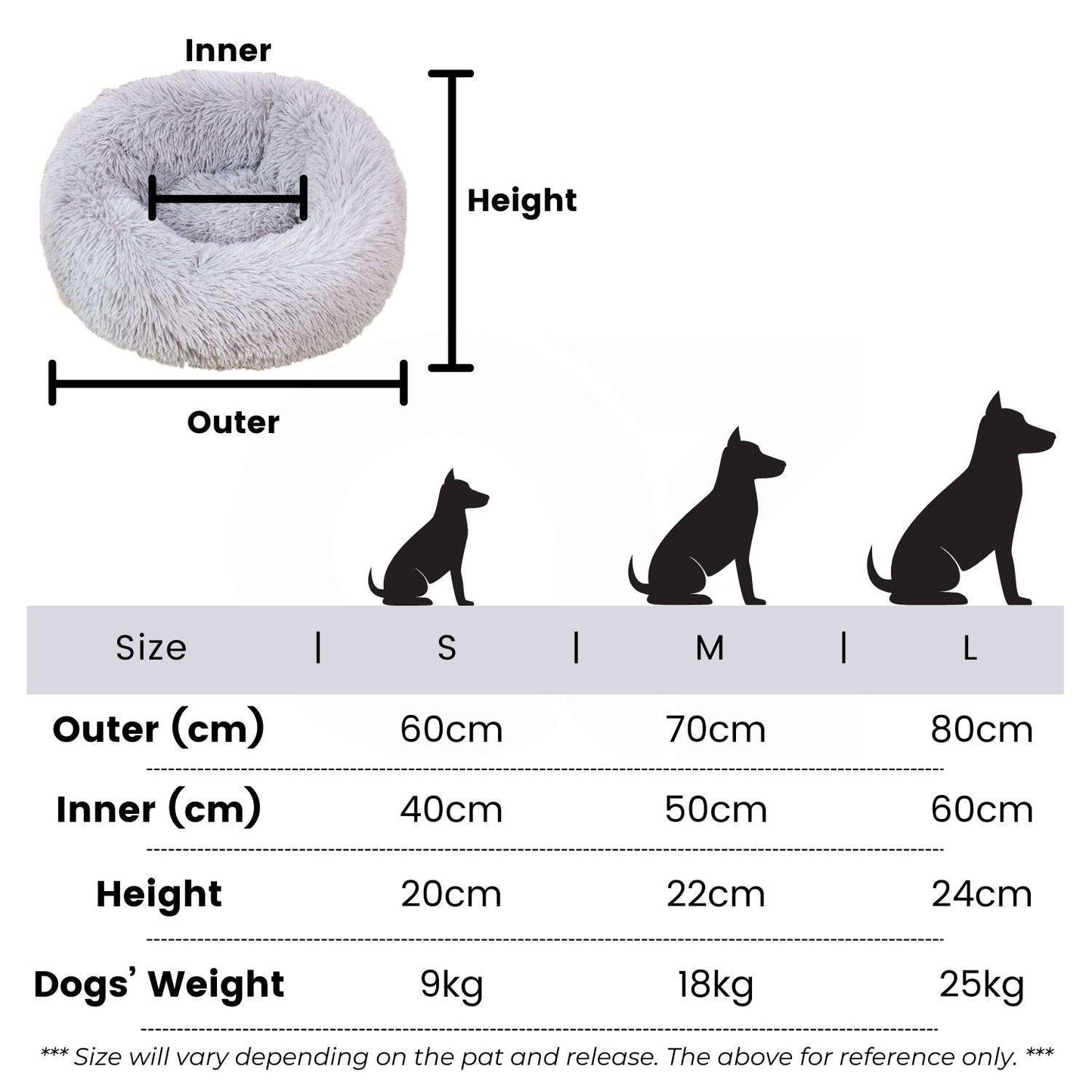 Floofi Pet Bed 70cm (Light Grey) - One Oasis