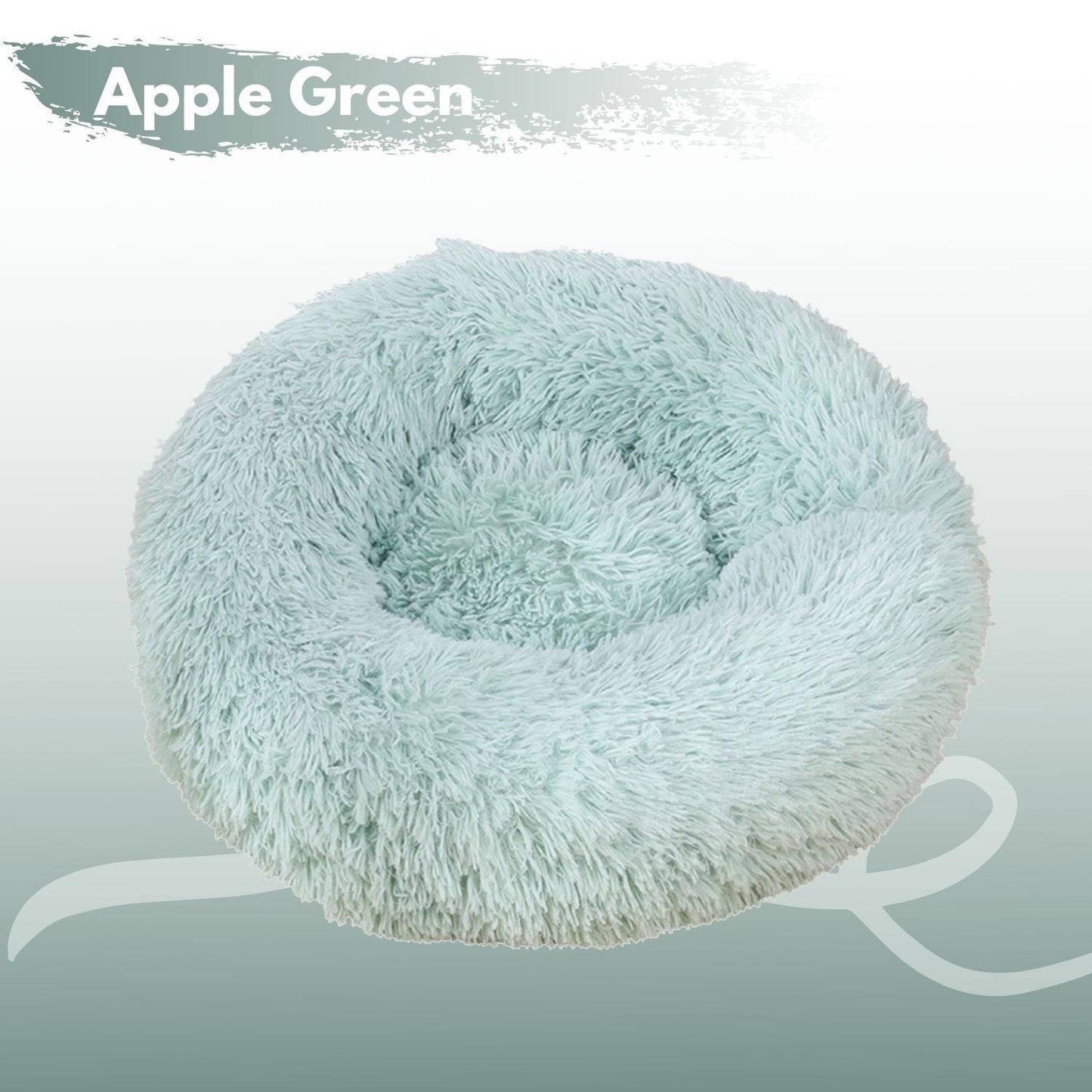 Floofi Pet Bed Round Plush (80cm Apple Green) - One Oasis