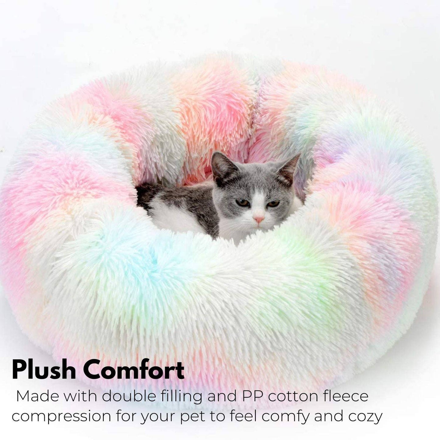 Floofi Pet Bed Round Plush (80cm Apple Green) - One Oasis