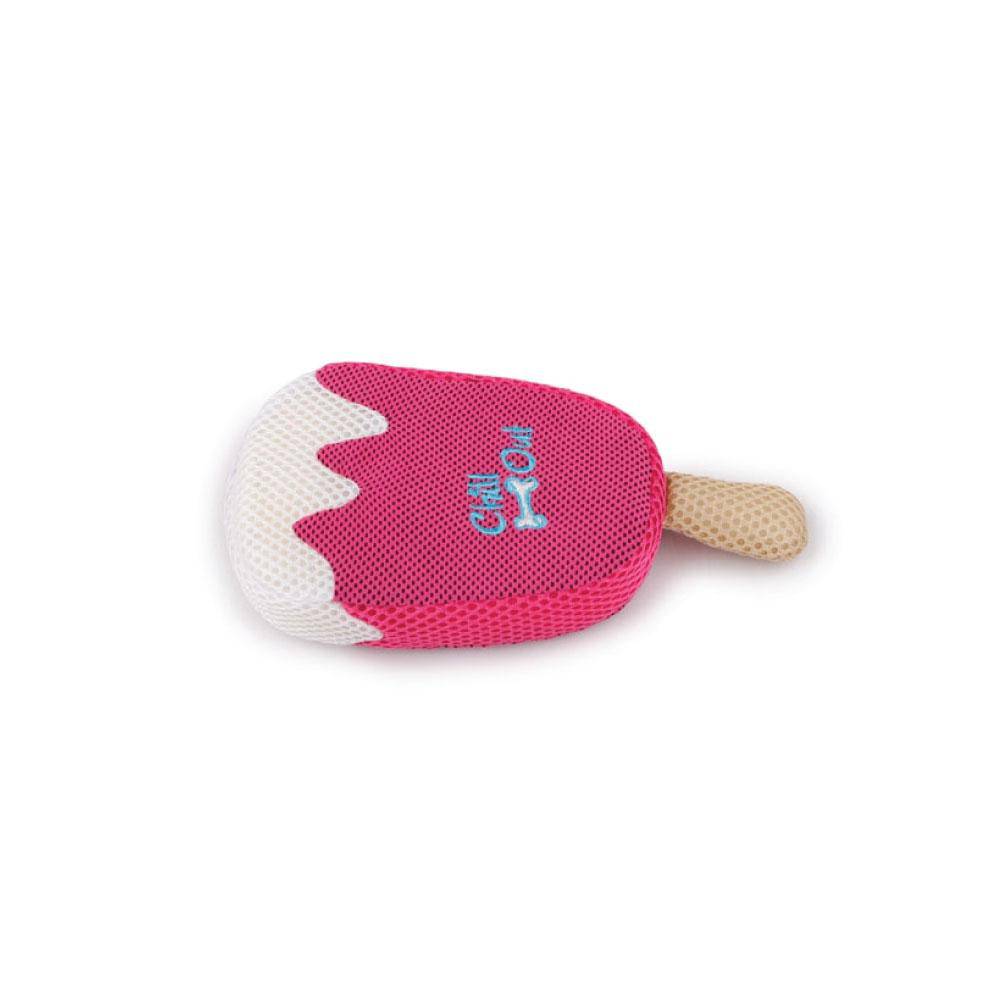 Dog Drinking Sponge Soak - Strawberry Ice Cream Shape Chew Play Toy AFP - Pink - One Oasis