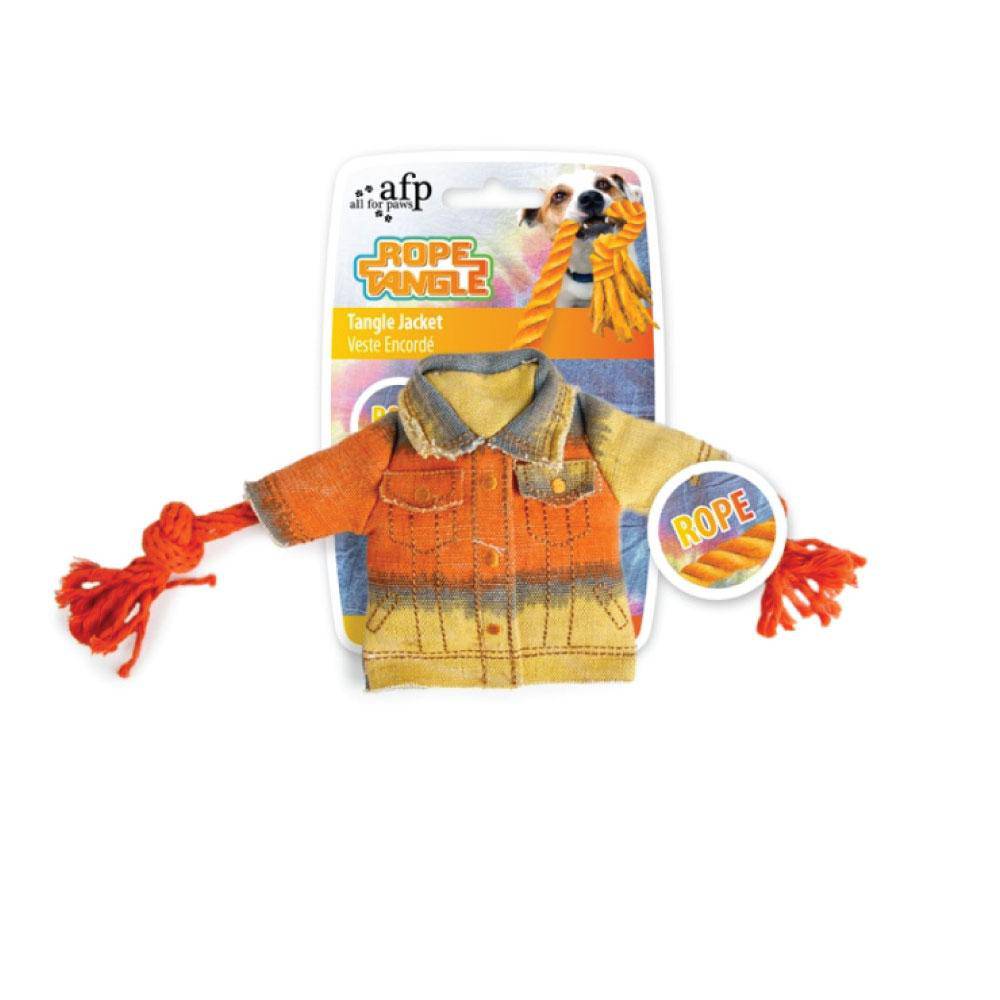 Dog Chew Rope Squeak Jacket For Biting + Cleaning Puppy Teeth Play Toy AFP - One Oasis