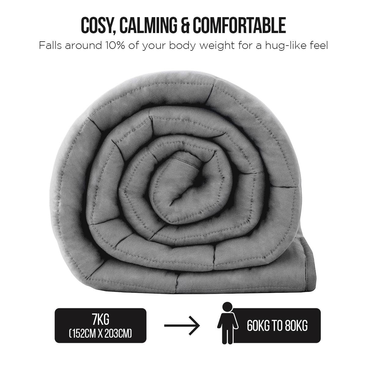 Laura Hill Weighted Blanket Heavy Quilt Doona 7Kg - Grey - One Oasis