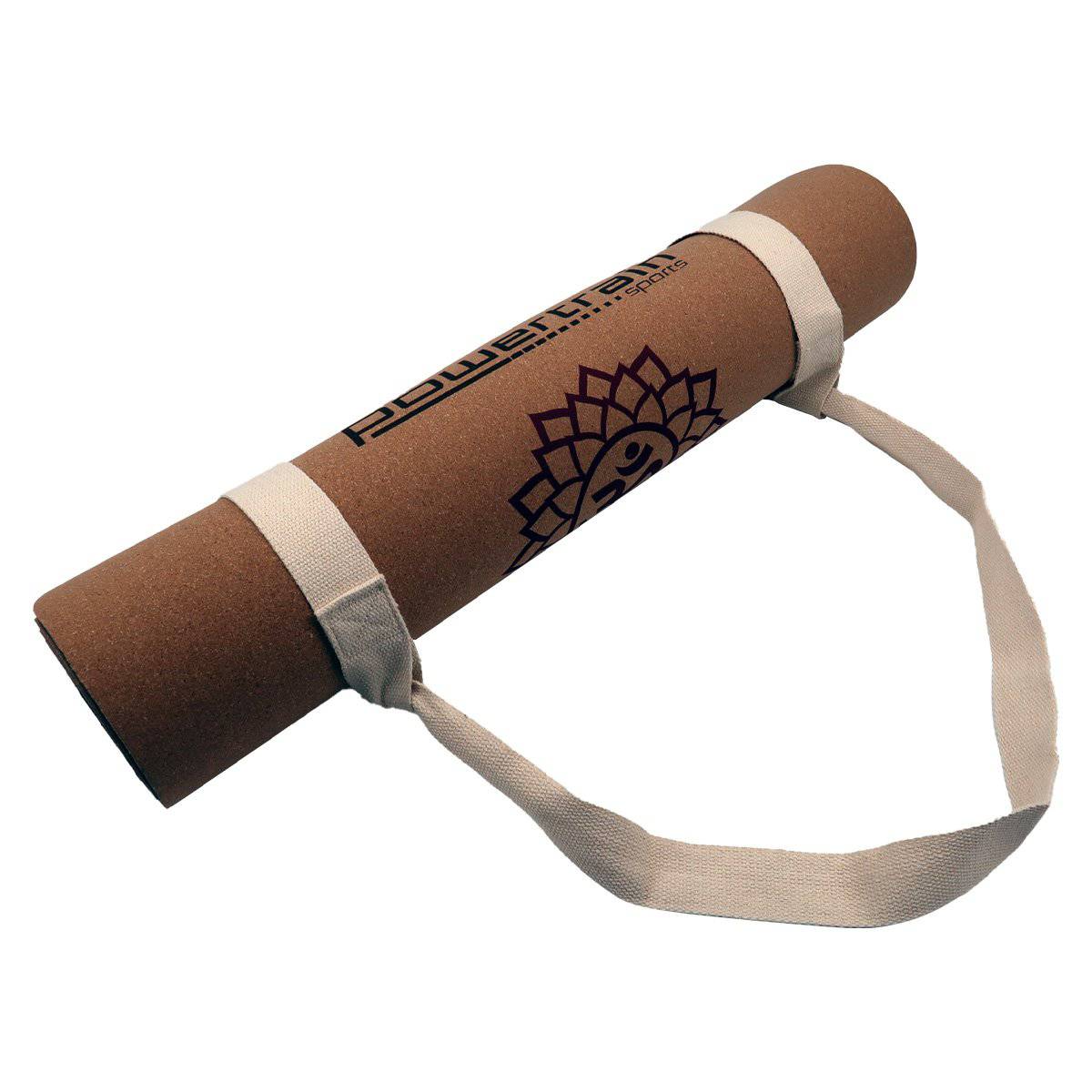 Powertrain Cork Yoga Mat with Carry Straps Home Gym Pilates - Chakras - One Oasis