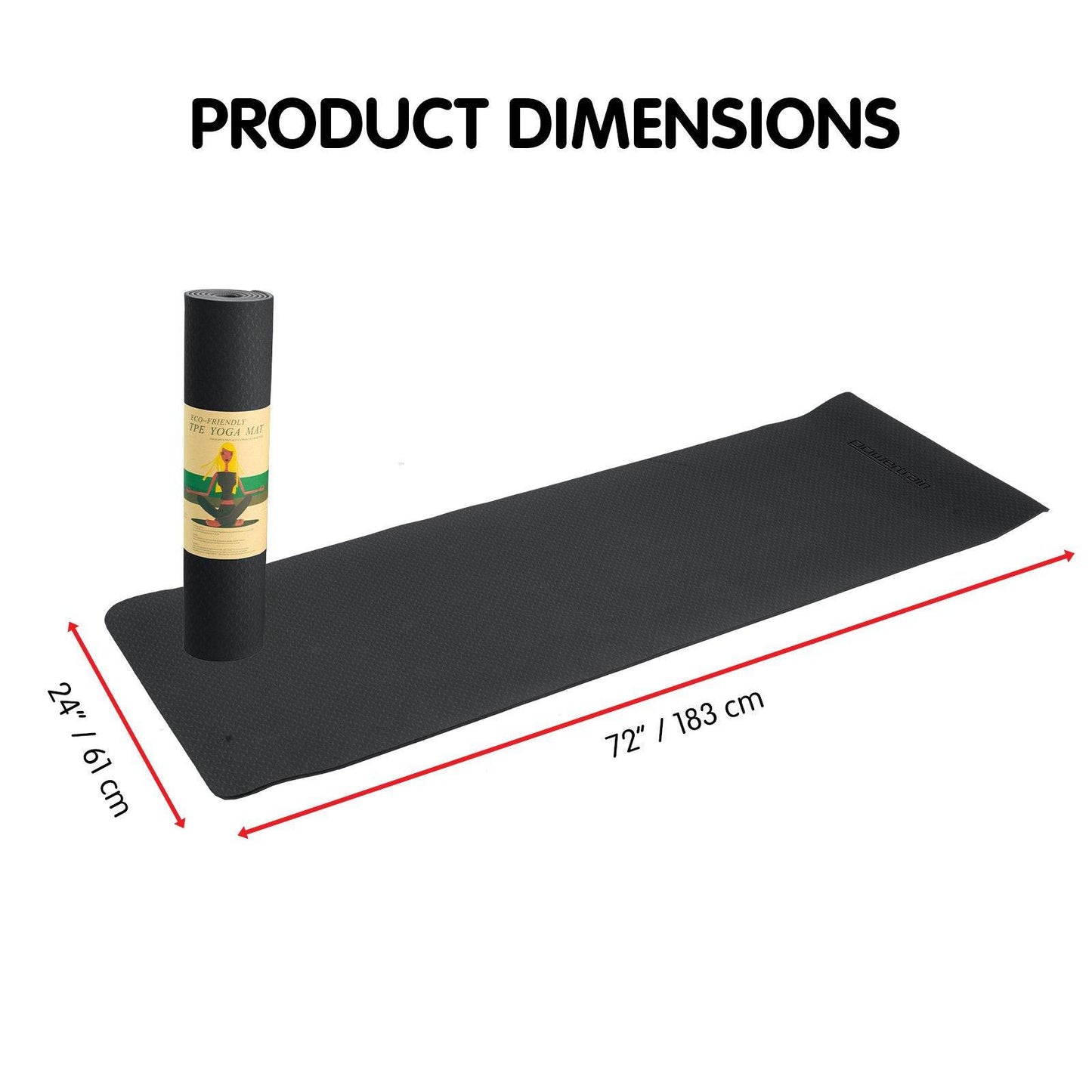 Powertrain Eco-friendly Dual Layer 6mm Yoga Mat - Midnight - One Oasis