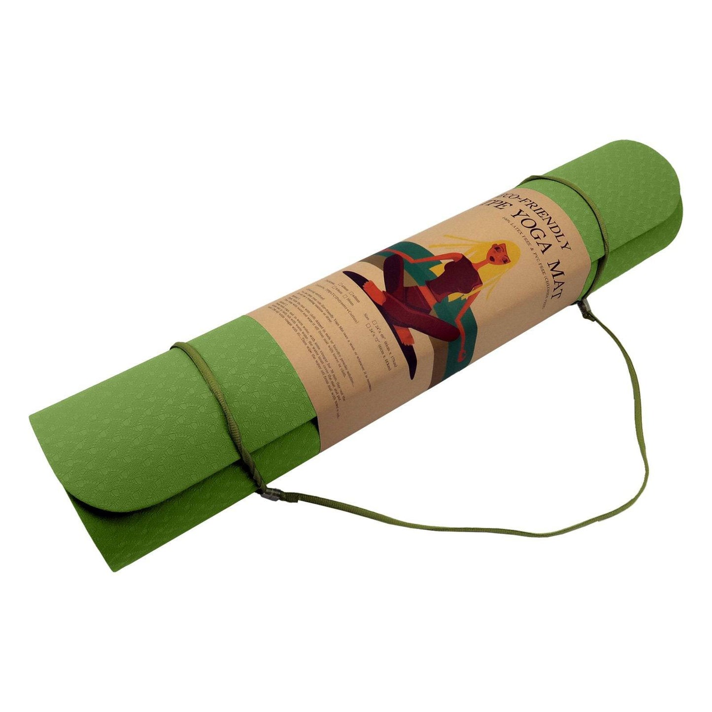 Powertrain Eco-friendly Dual Layer 6mm Yoga Mat - Olive - One Oasis