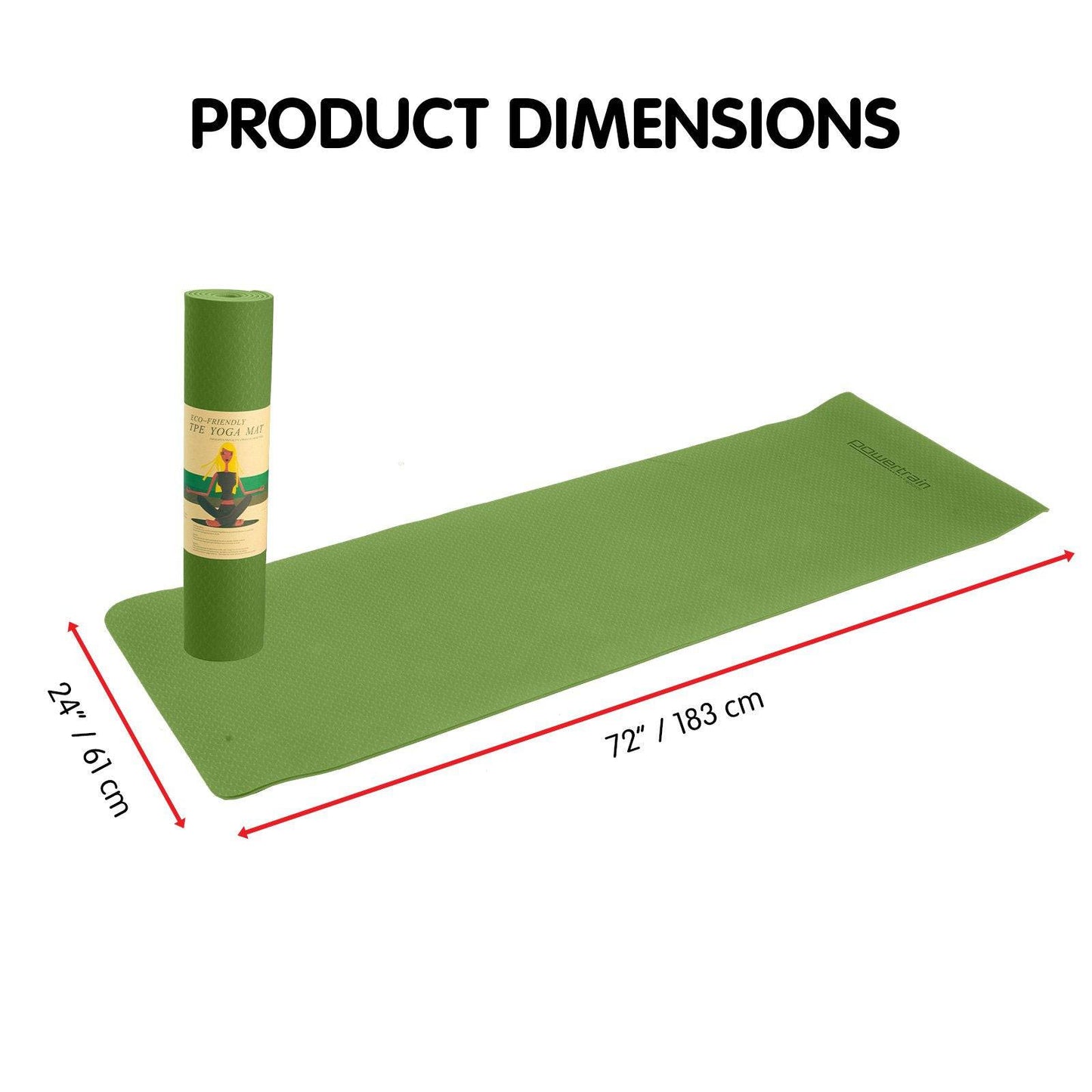 Powertrain Eco-friendly Dual Layer 6mm Yoga Mat - Olive - One Oasis