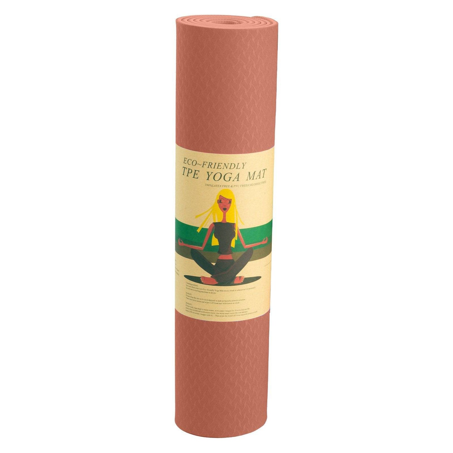 Powertrain Eco-friendly Dual Layer 6mm Yoga Mat - Peach - One Oasis