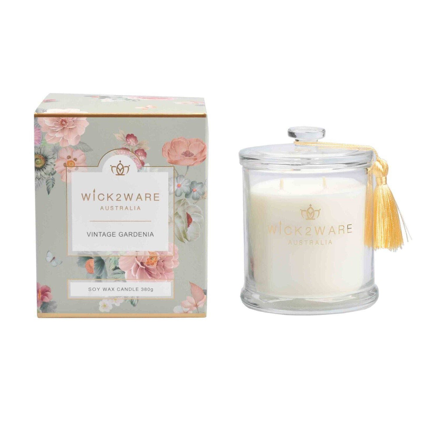 Wick2Ware Australia Scented Candle Vintage Gardenia 380g/14.1 OZ - One Oasis