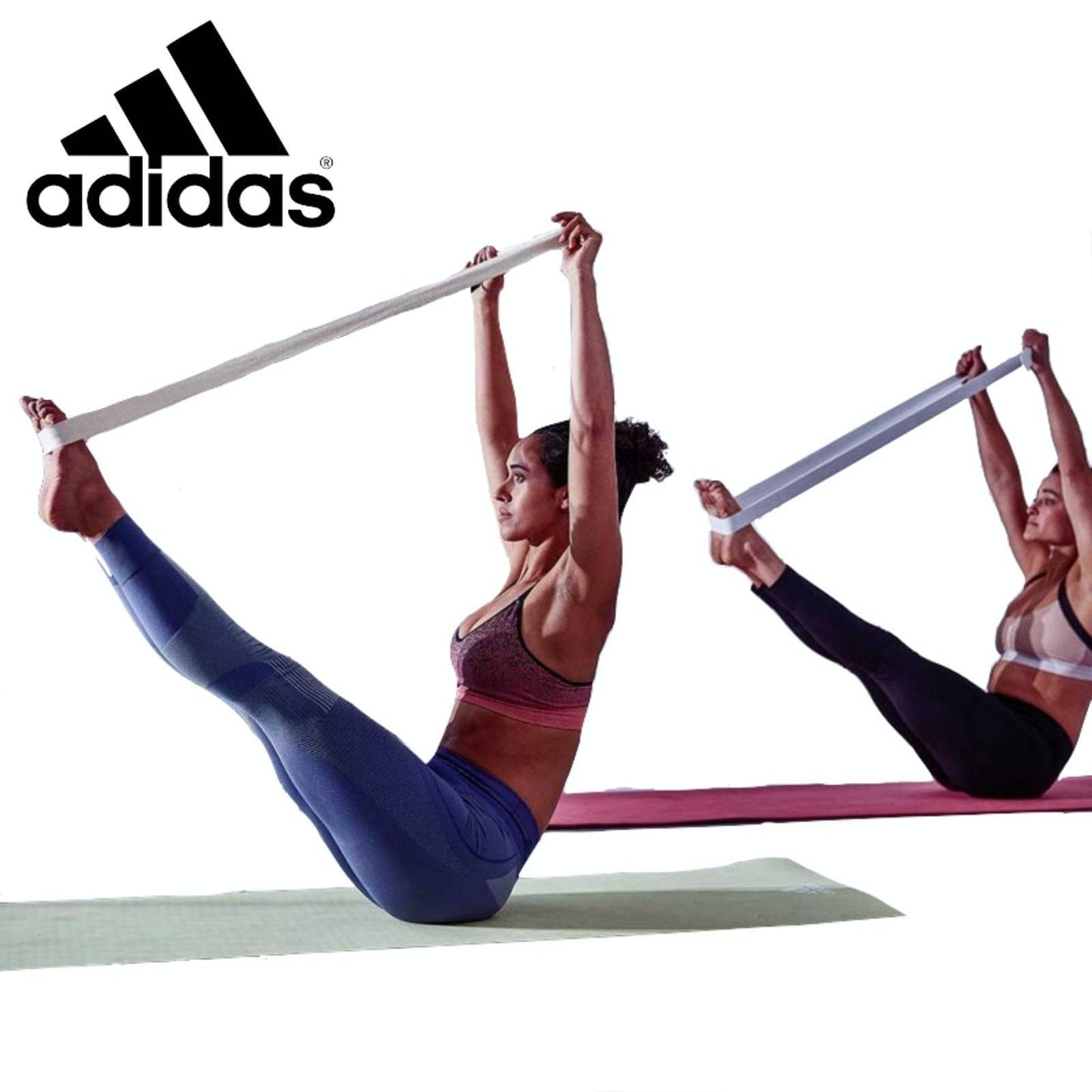 2pc Set Adidas Stretch Assist Band Looped + Yoga Strap - One Oasis