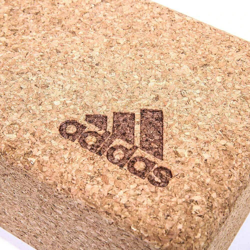 Adidas Yoga Cork Block Home Gym Fitness Exercise Pilates Tool Brick - Brown - One Oasis