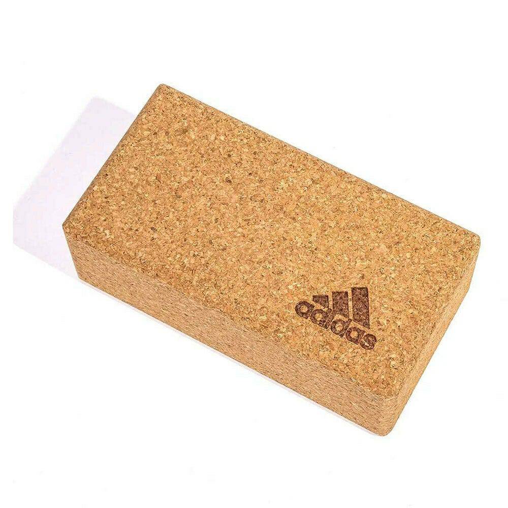 Adidas Yoga Cork Block Home Gym Fitness Exercise Pilates Tool Brick - Brown - One Oasis
