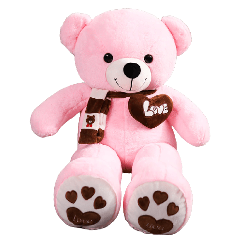 NNECN Huge 100cm Giant Pink Teddy Bear Soft Plush Cotton Scarf Bear Toy Doll Stuffed - One Oasis