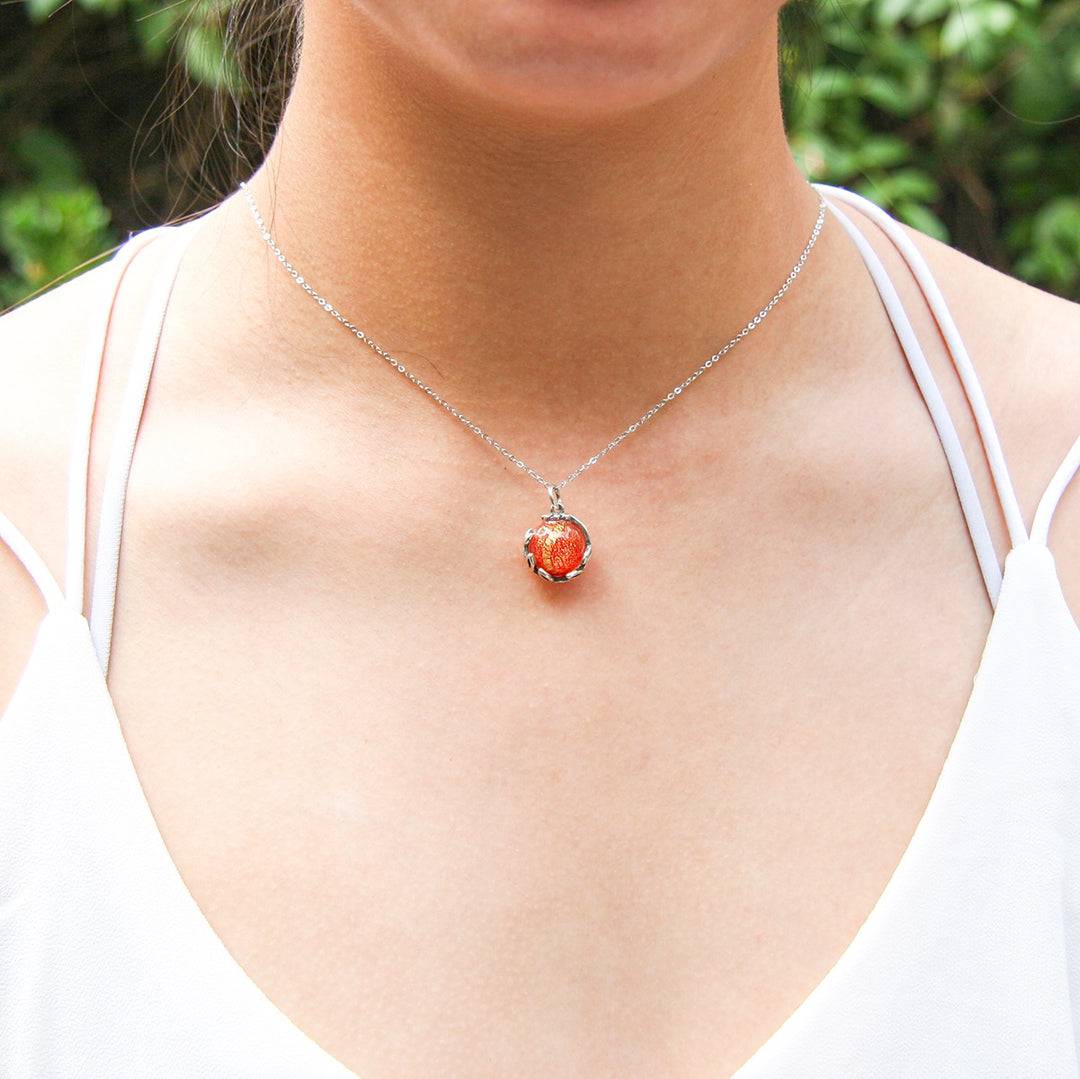 Aroma Necklace White Gold + Purify Oil Blend - One Oasis