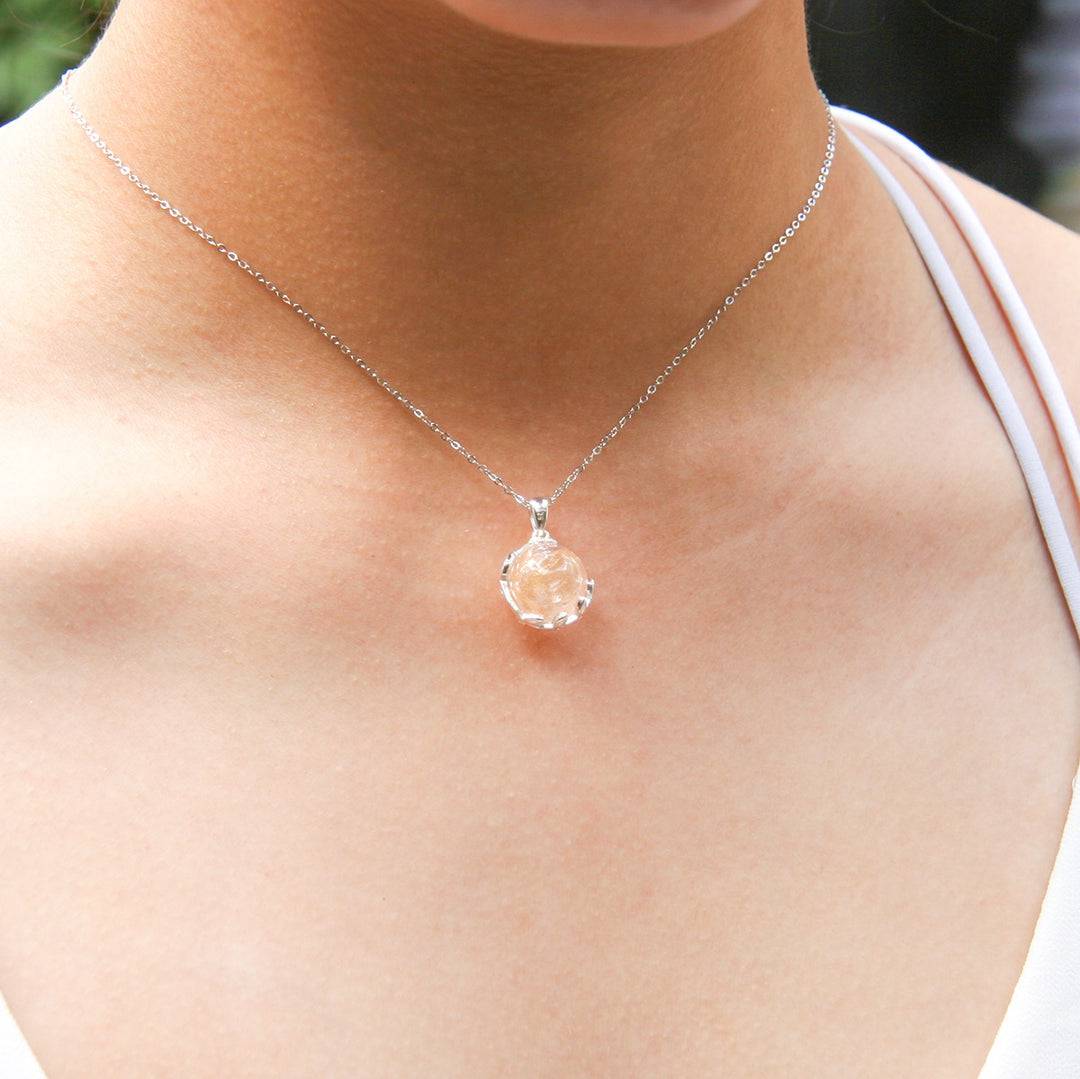 Aroma Necklace White Gold + Purify Oil Blend - One Oasis