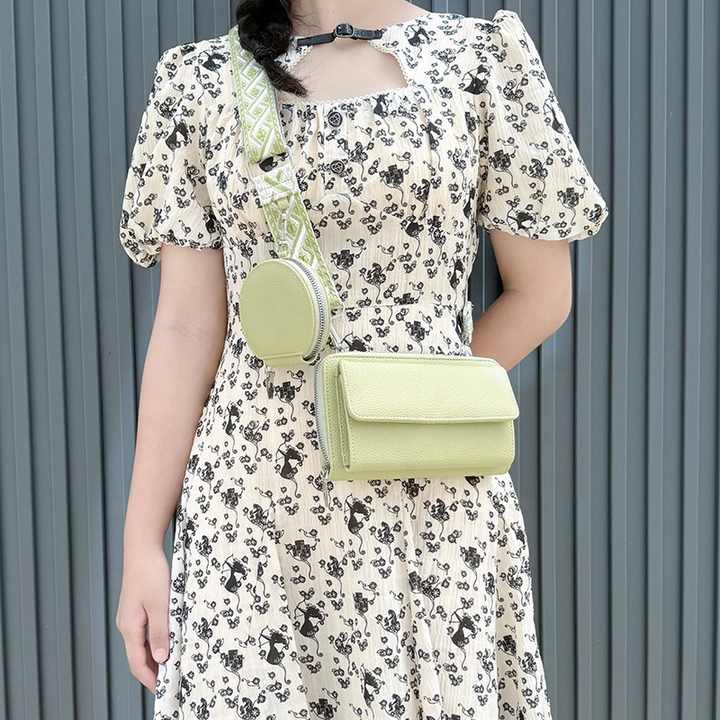 White 2-piece combination new mobile phone shoulder bag