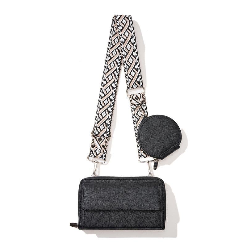 Black 2-piece combination new mobile phone shoulder bag niche design