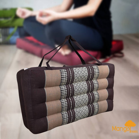 2 - Fold Meditation Cushion Yoga Mat Brown - One Oasis