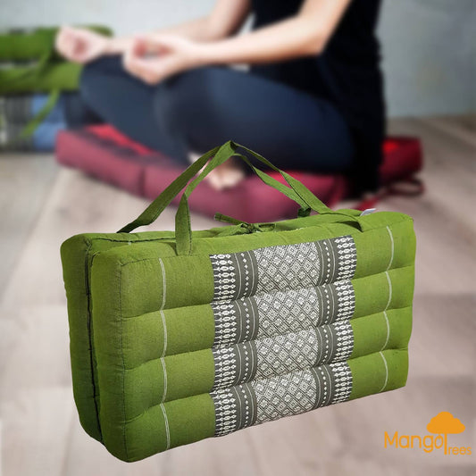 2 - Fold Meditation Cushion Yoga Mat Green - One Oasis