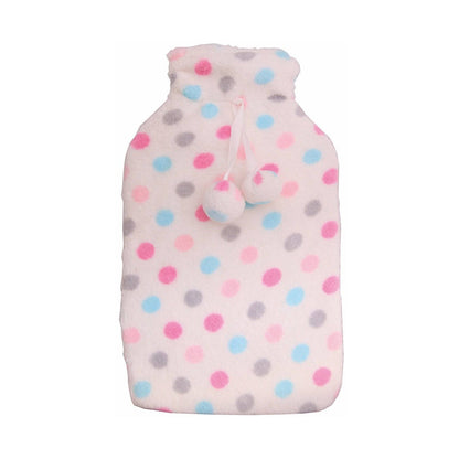 2L HOT WATER BOTTLE with Coral Fleece Cover Winter Warm Natural Rubber Bag - One Oasis