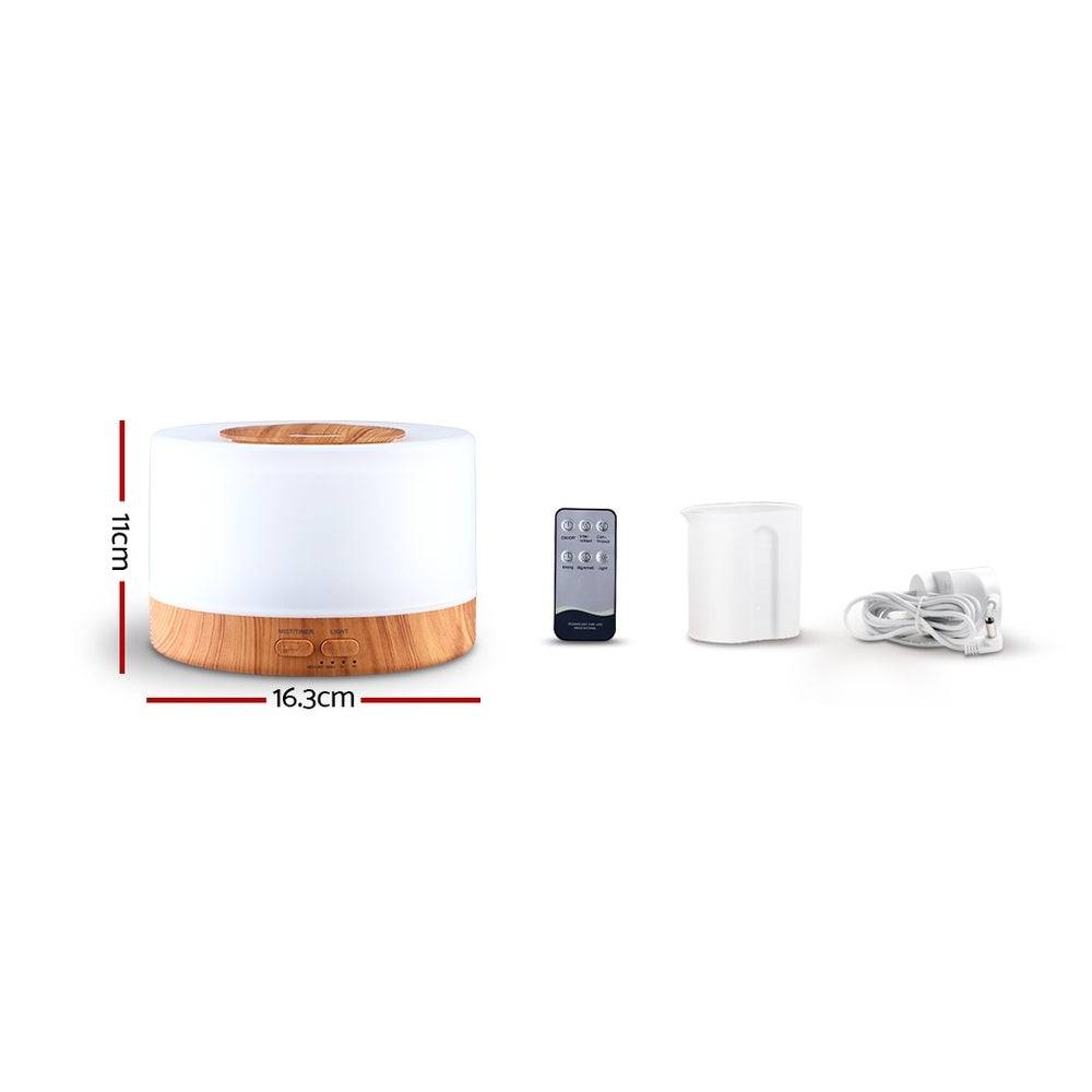 Devanti Aroma Diffuser Aromatherapy Light Wood 500ml - One Oasis