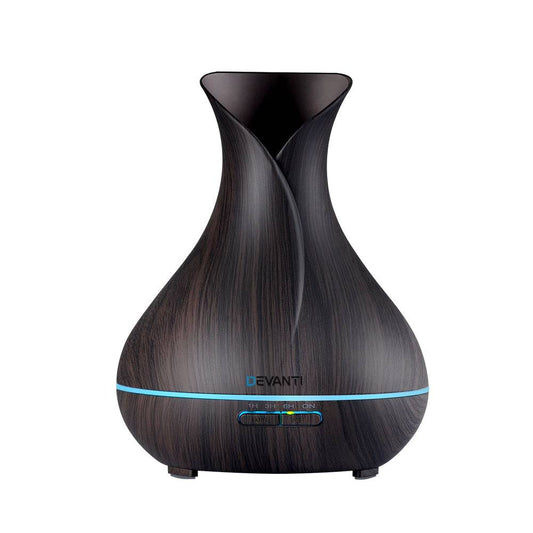 Devanti Aroma Diffuser Aromatherapy Dark Wood 400ml - One Oasis