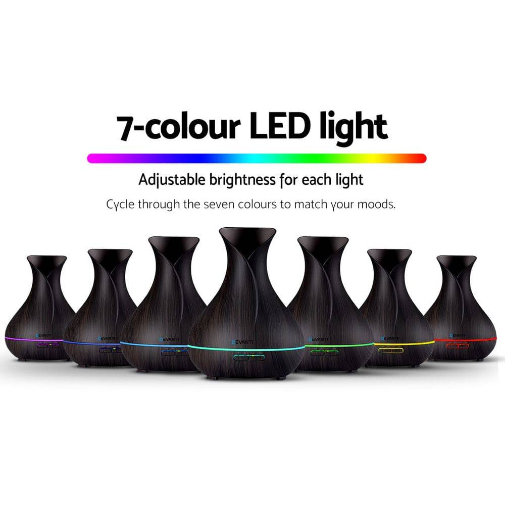 Devanti Aroma Diffuser Aromatherapy Dark Wood 400ml - One Oasis