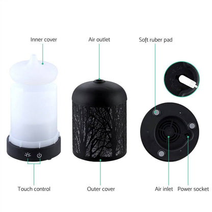 Devanti Aroma Diffuser Aromatherapy Black 160ml - One Oasis