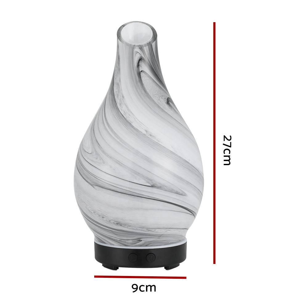 Devanti Aromatherapy Aroma Diffuser Essential Oil Humidifier LED Glass Marble - One Oasis