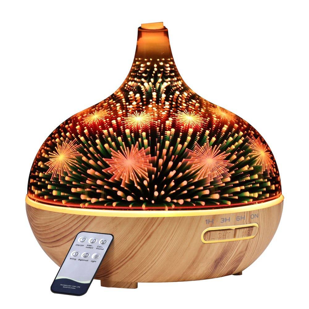 Devanti Aroma Diffuser Aromatherapy 3D Glass 400ml - One Oasis