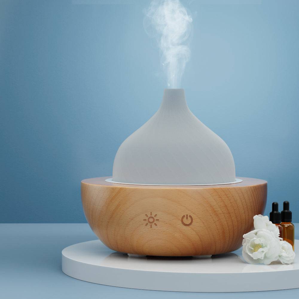 Devanti Aroma Aromatherapy Diffuser LED Oil Ultrasonic Air Humidifier Glass Wood - One Oasis