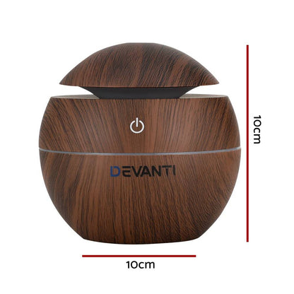 Devanti Aroma Diffuser Aromatherapy Dark Wood 130ml - One Oasis