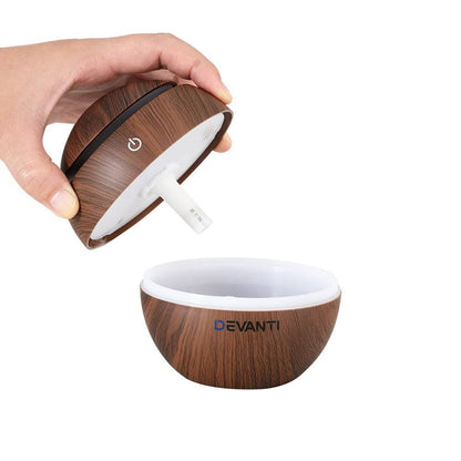 Devanti Aroma Diffuser Aromatherapy Dark Wood 130ml - One Oasis