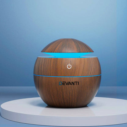 Devanti Aroma Diffuser Aromatherapy Dark Wood 130ml - One Oasis