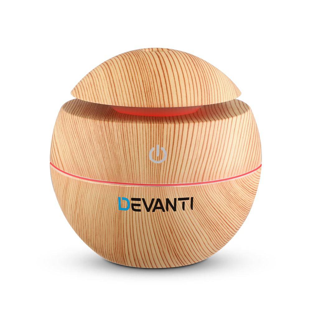 Devanti Aroma Diffuser Aromatherapy Light Wood 130ml - One Oasis
