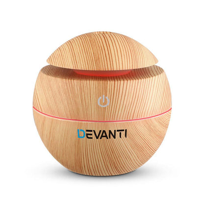 Devanti Aroma Diffuser Aromatherapy Light Wood 130ml - One Oasis