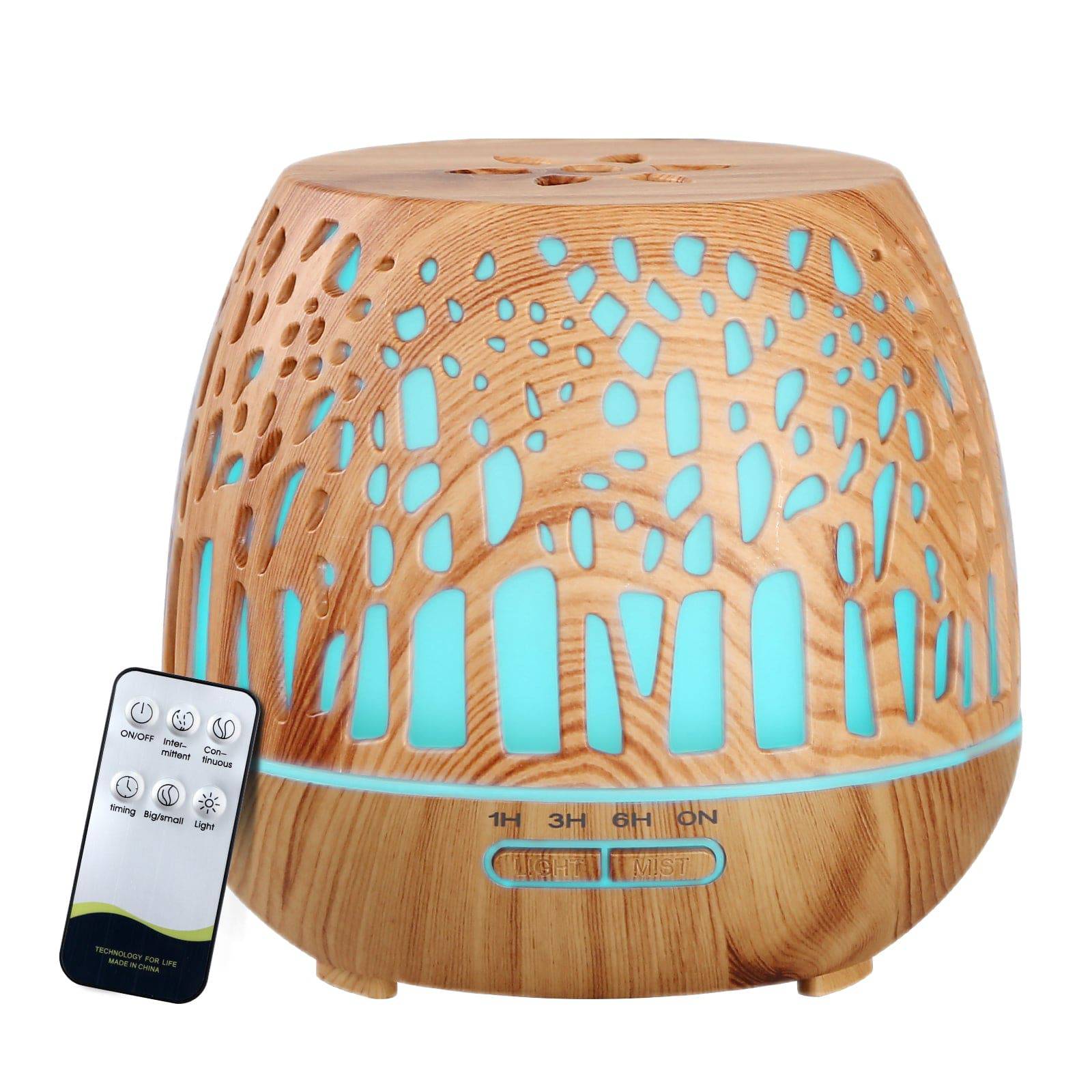 Devanti Aroma Diffuser Aromatherapy Wood Grain 400ml - One Oasis