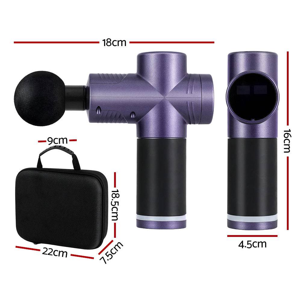 Everfit 30 Speed Massage Gun 4 Heads Purple - One Oasis