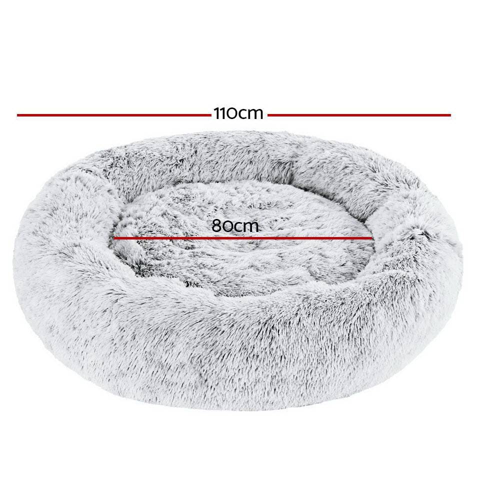 i.Pet Dog/Cat Bed 110cm Calming Extra Large Soft Plush Light Charcoal - One Oasis