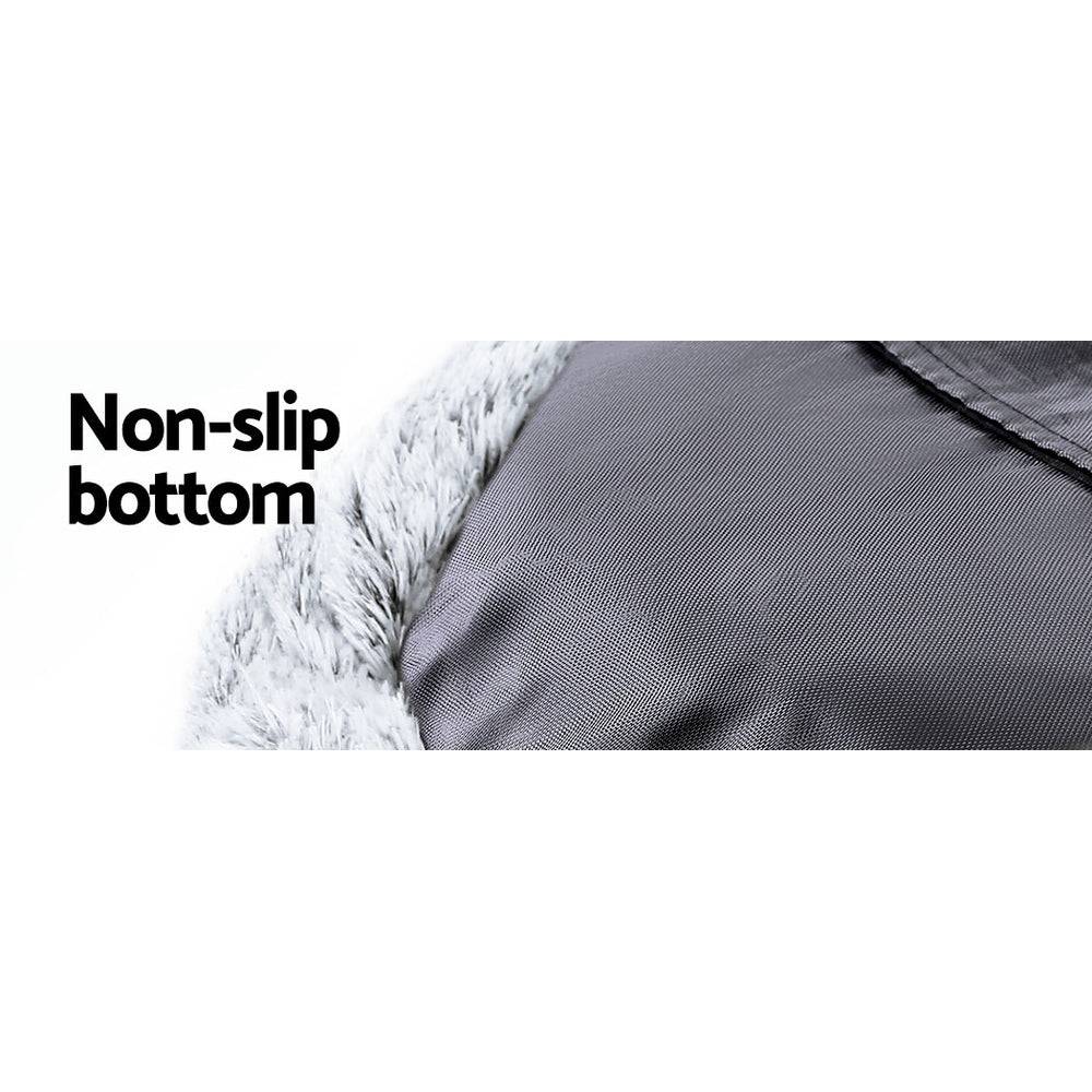 i.Pet Dog/Cat Bed 110cm Calming Extra Large Soft Plush Light Charcoal - One Oasis