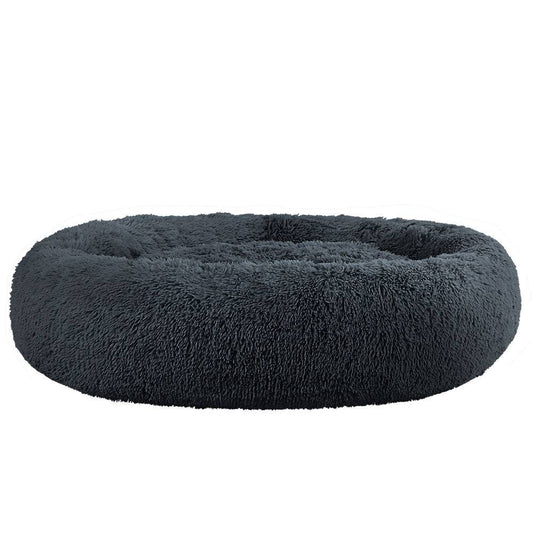 i.Pet Dog/Cat Bed 110cm Calming Extra Large Soft Plush Dark Grey - One Oasis